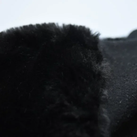 Vintage 80's Albert Nipon Black Coat, Faux Fur Trim, Wool Med Petite - Picture 3 of 6